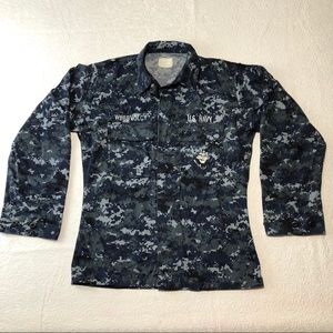 US Navy Digital Blue Camo Shirt Working Uniform